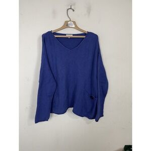 Habitat Womens Sweater XL Blue Lagenlook Relaxed Boho Waffle Knit Beachy